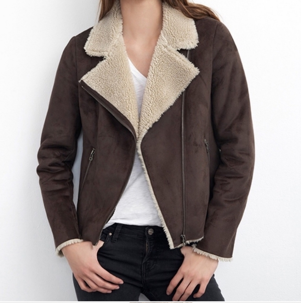 Velvet by Graham & Spencer Women's Sherpa Moto Jacket size XS NWT Penny Lane
